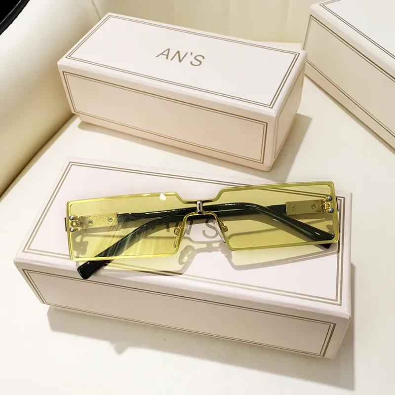 Borderless Hip Hop Jumping Winter Sunglasses Trend - Yellow