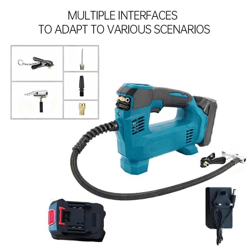 5000PSI Portable Air Compressor With Digital Pressure Gauge, LED Light For Cars, Motorcycles, Bikes Fast Inflation For Tyres, Sports Equipment, Inflatables UK Designed For Home, Garage, Travel Use