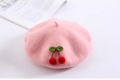 Painter's Hat Baby Autumn And Winter Woolen Fashion Pink - Shop at LoveMi