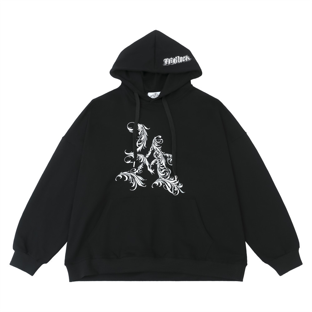 High Street Design Niche Tattoo Pattern Print Hoodie