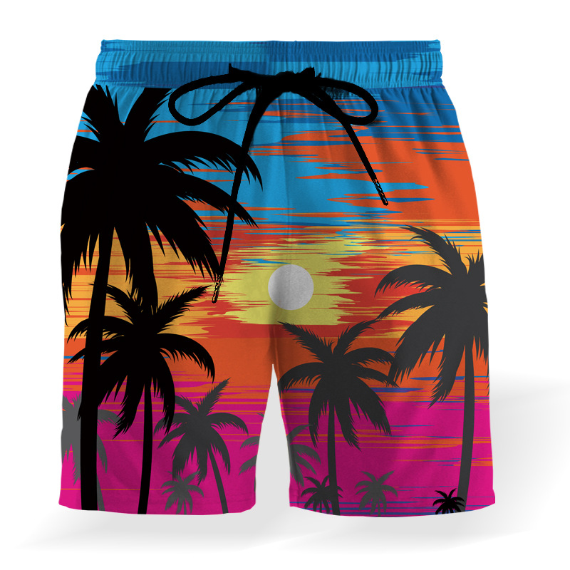 Title 5, Shorts de playa con estampado de coco, cintura ...