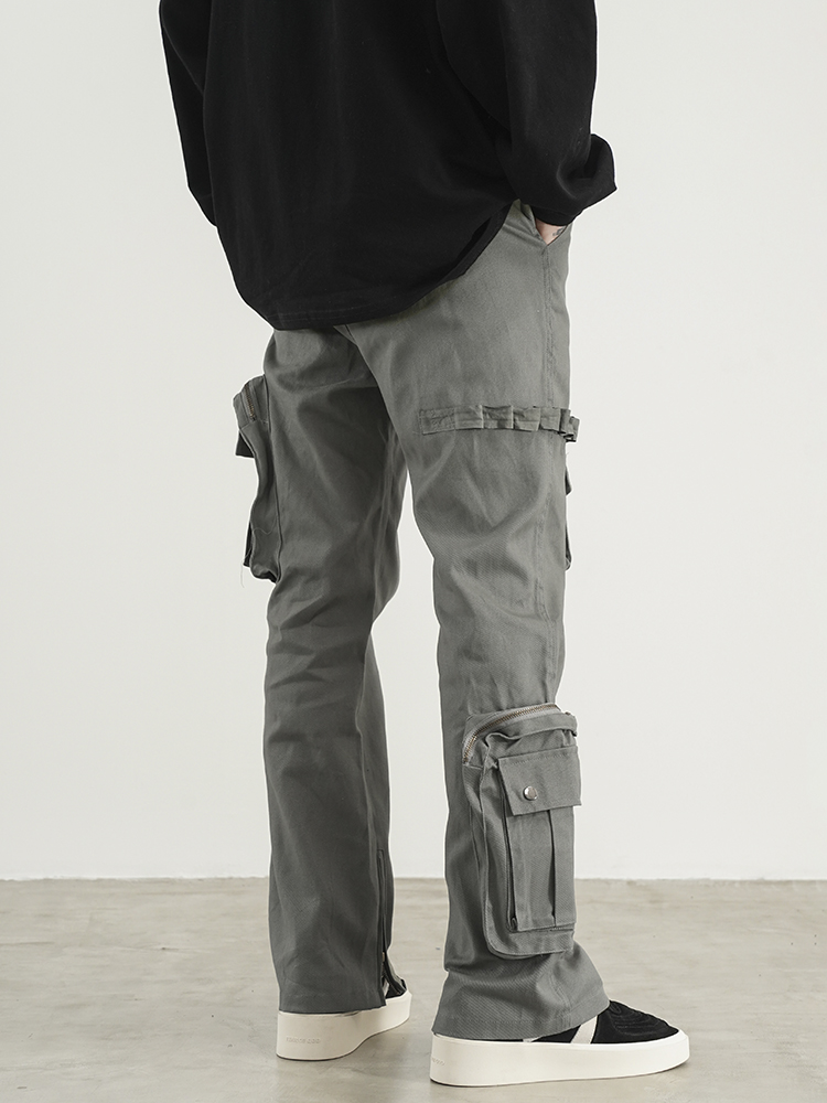 Title 3, Multi-pocket Zip Micro-flare Cargo Pants. Carry...