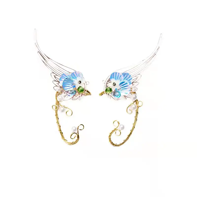 Ear Clip No Hole Ancient Style Hanging Tassel