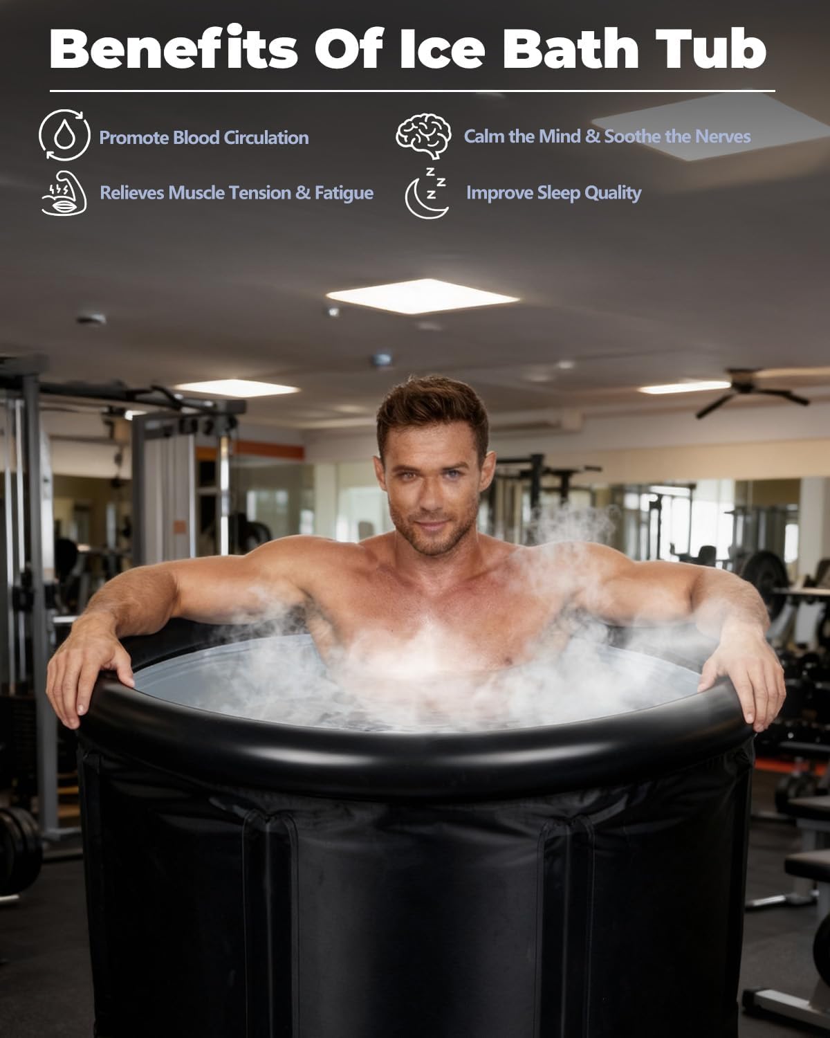 105 Gallons Ice Bath Cold Plunge Tub With Cover For Indoor Outdoor For Recovery, Cold Water Therapy, Athletes — foto 7