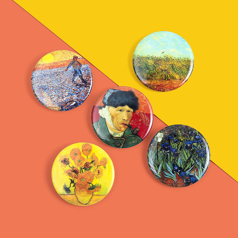 Title 7, Men and Women Oil Painting Badge Clothes Brooch...