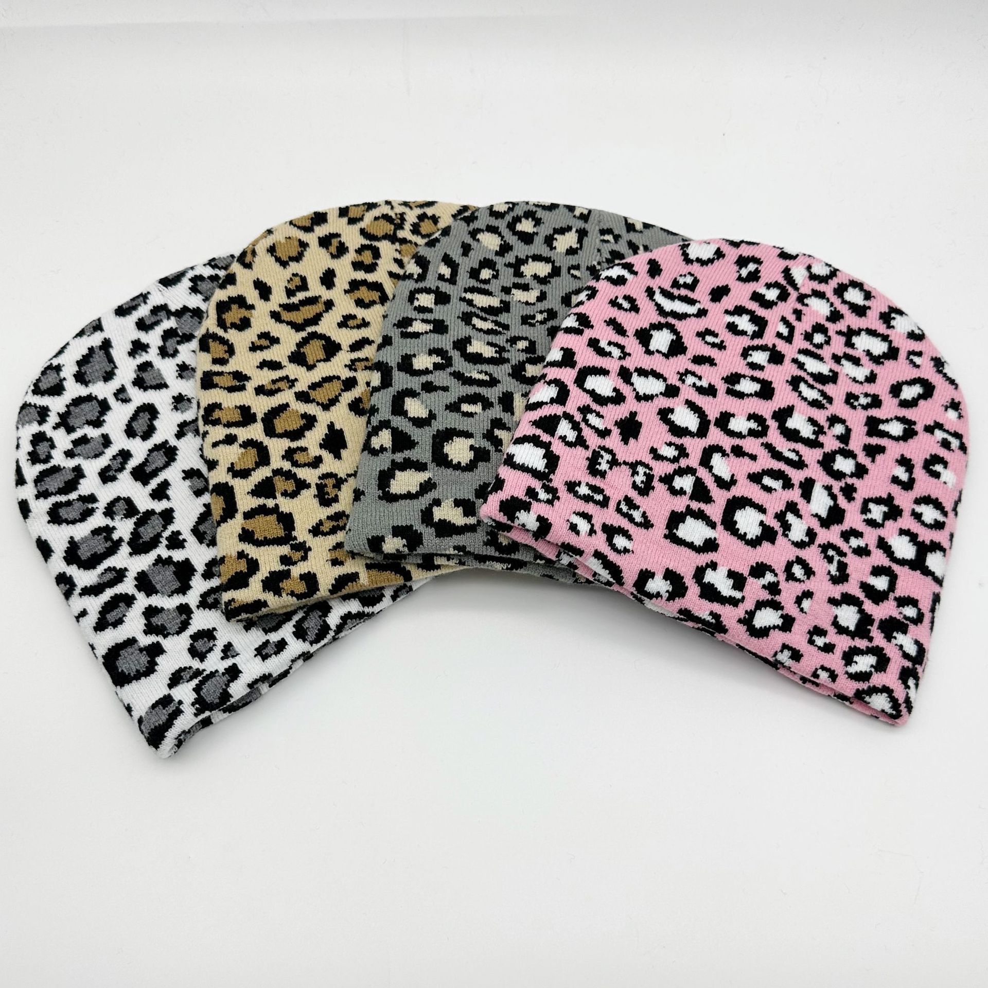 Leopard Jacquard Knitted Hat Autumn And Winter