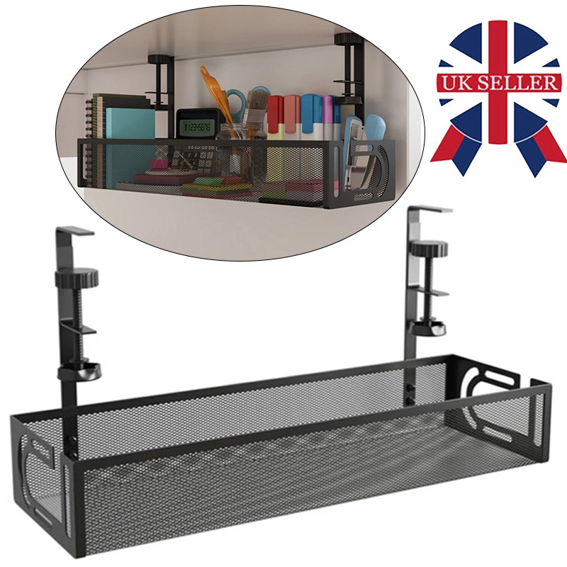 Under Desk Cable Management Tray Cord Holder Storage Office Home Table Tidy Rack 4