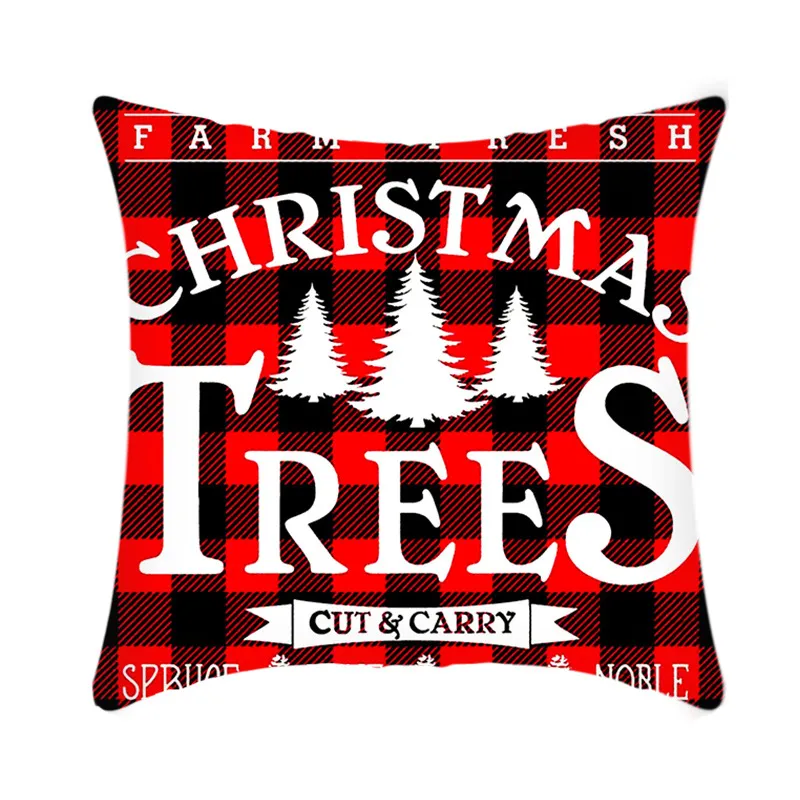 Merry Christmas Cushion Cover 45cm Elk Santa Claus Short Plush Sofa Pillow Cover Home Decor Pillowcase Christmas Decoration – image 7