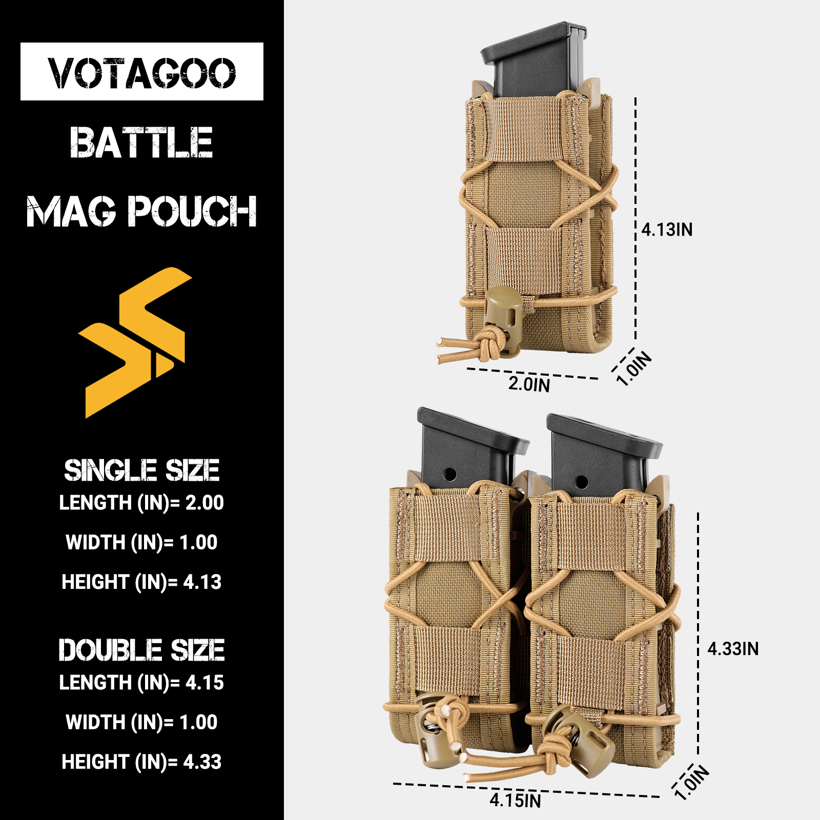 Molle Open-Top Pistol Mag Pouch. Flexible rapid response. This molle mag pouch with open-top design with shock cord and polymer brackets, holds your magazine or hardware in place, and is fully adjustable to fit a variety of magazines or tools. With no ext