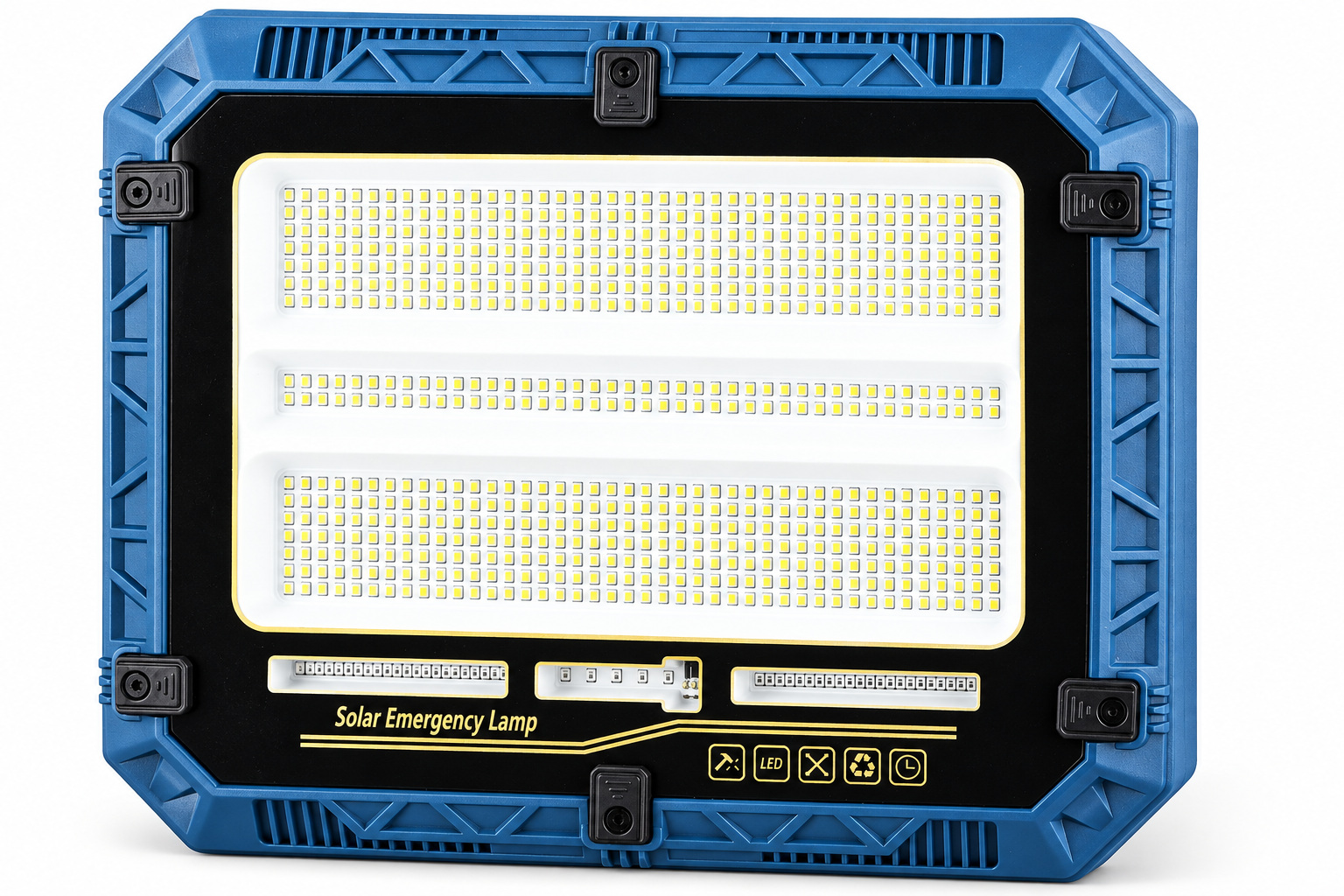 Solar Powered Rechargeable Battery Display 18650 W8114 4 LED Safety Light OEM Lighting Factory Outdoor