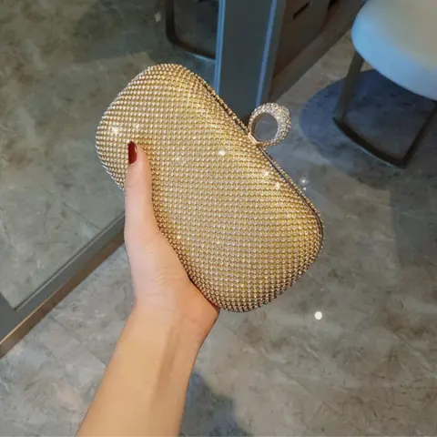 Evening Clutch Bags Diamond-Studded Bag with Chain Shoulder Bag