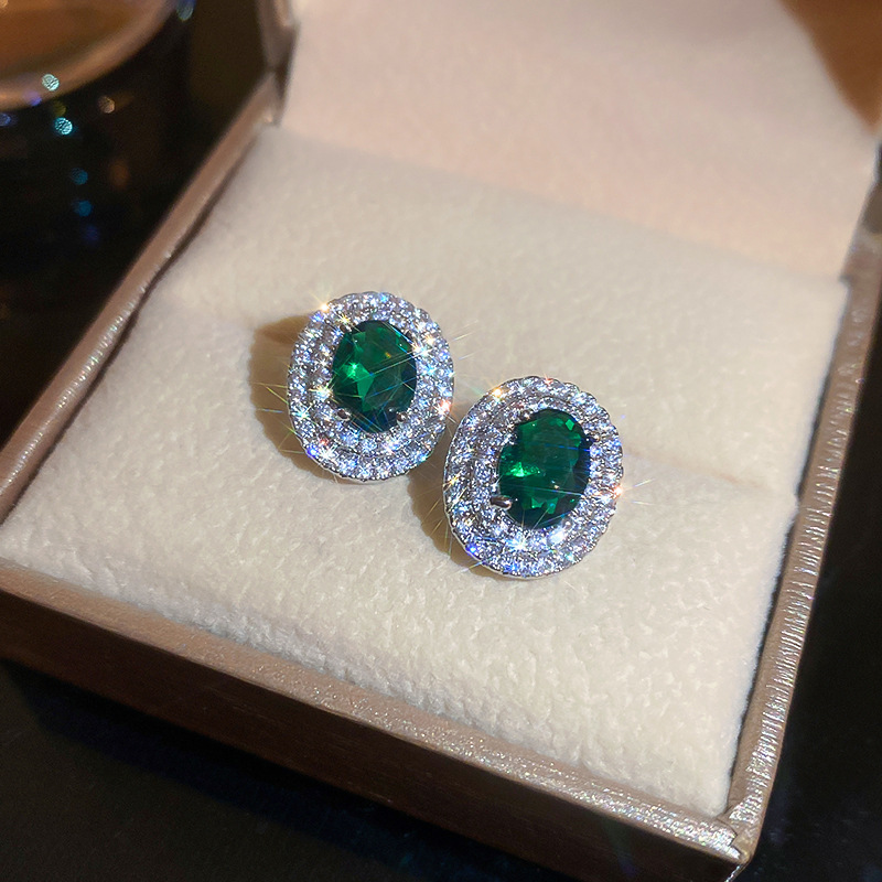 Chinese Style Silver Needle Enamel Flower Stud Earrings Women Exquisite Rhinestone Pearl Elegant