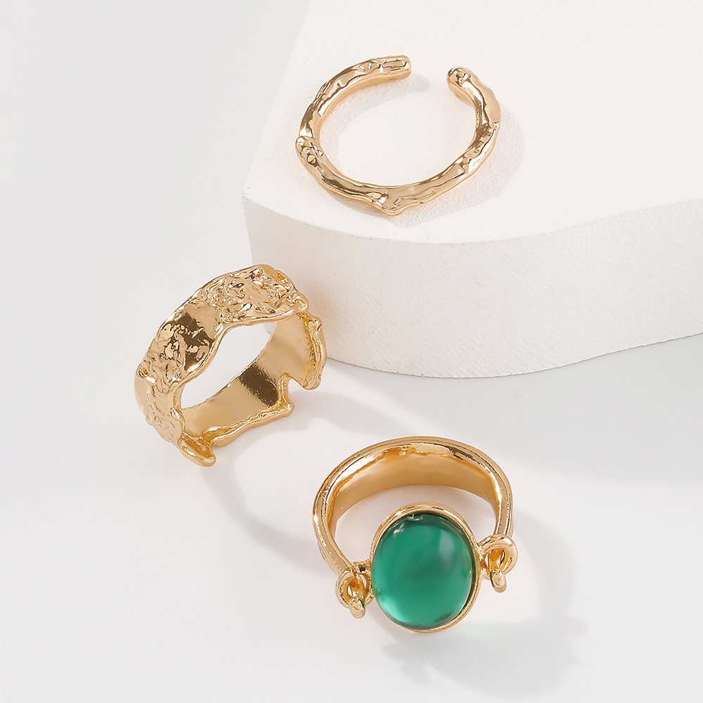 Combination Ring Female Fashion Retro Fashionable Joint Ring 3-piece Set