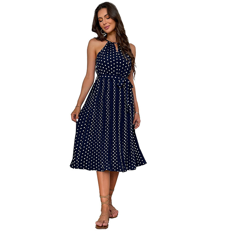 Summer Fashion Women's Wear Polka Dot Halter Dress
