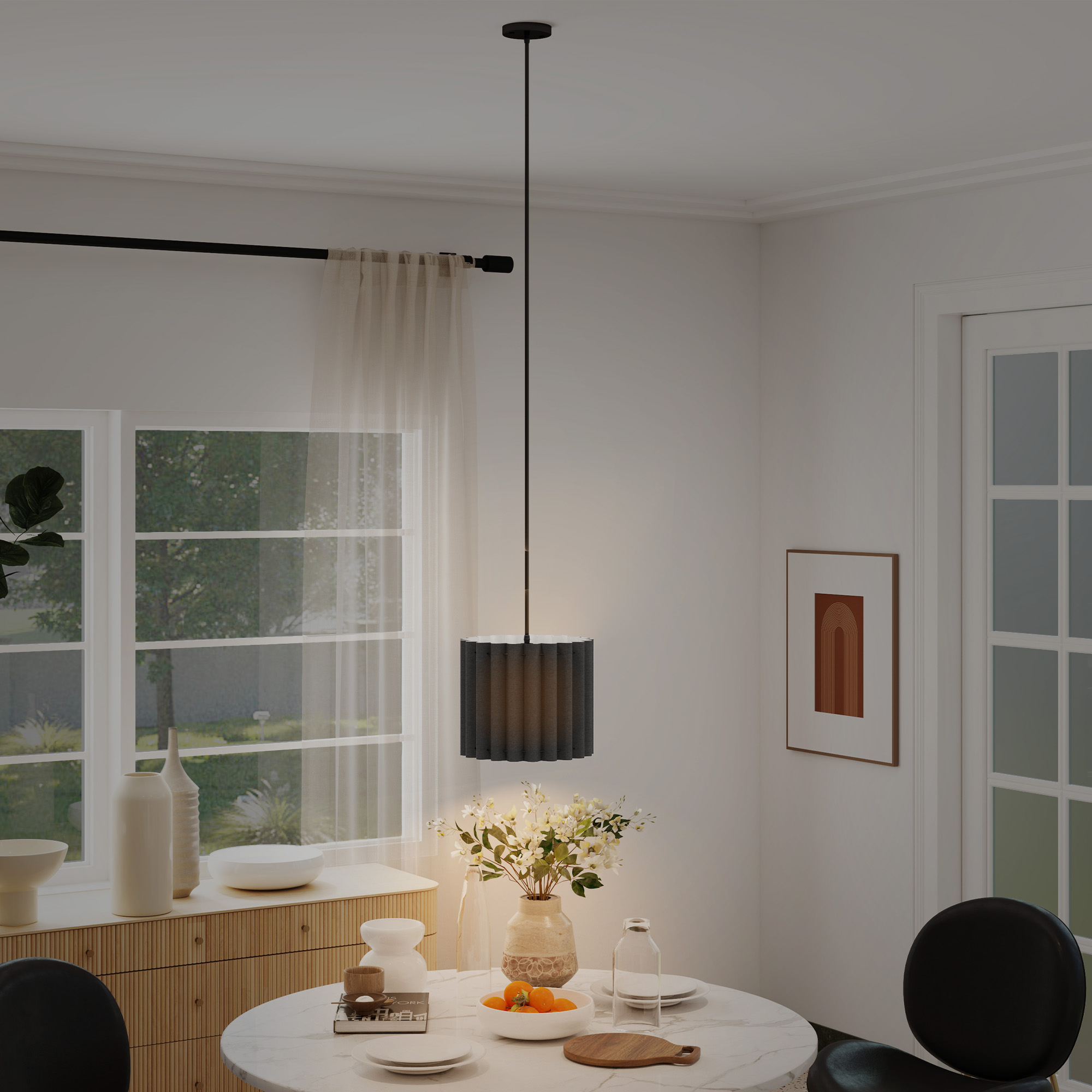 Linen Pendant Light, Bedside Ceiling E27 Bulb, Modern Style, Suitable — image 6