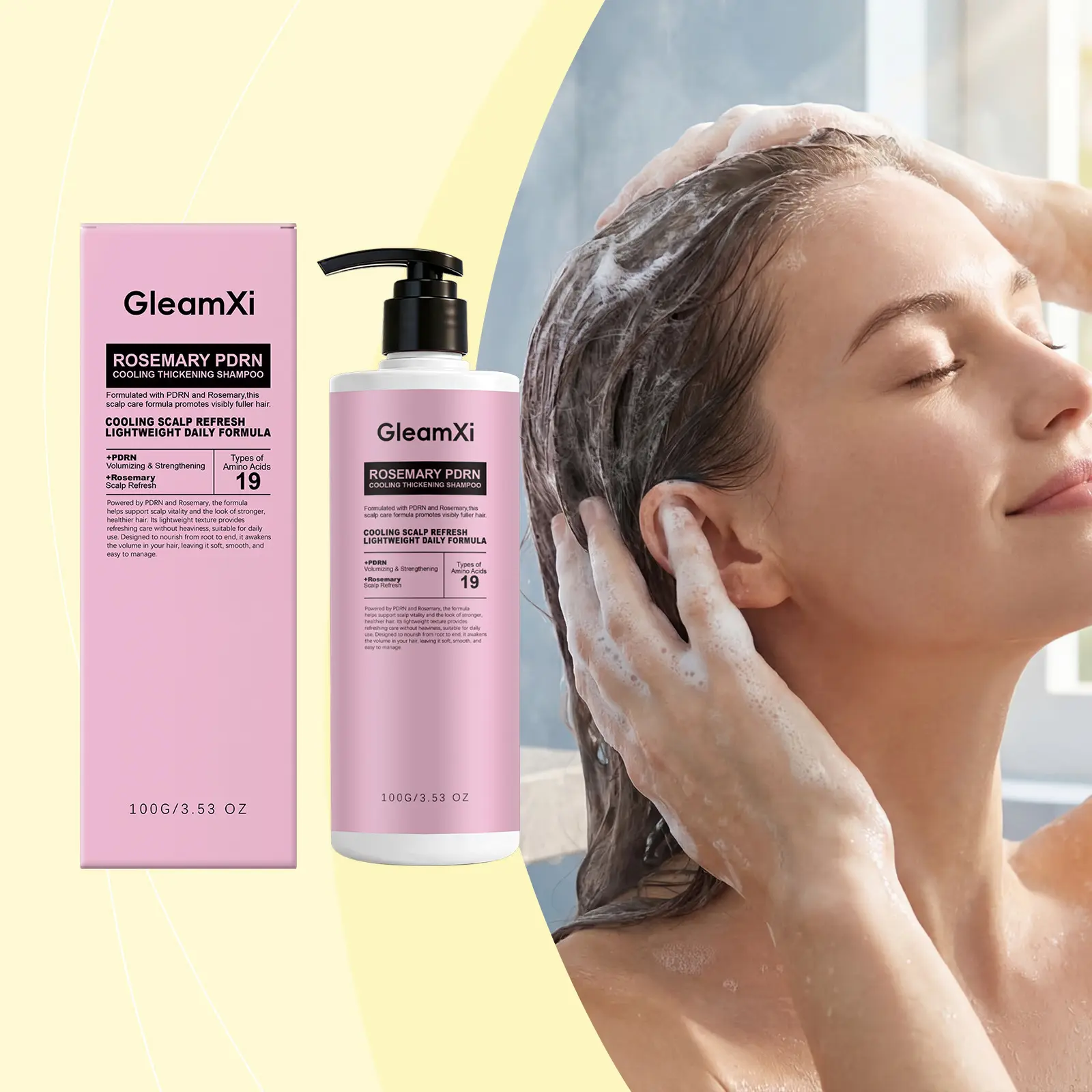 Gleamxi Rosemary Refreshing Shampoo, Gentle Cleansing, Soothes