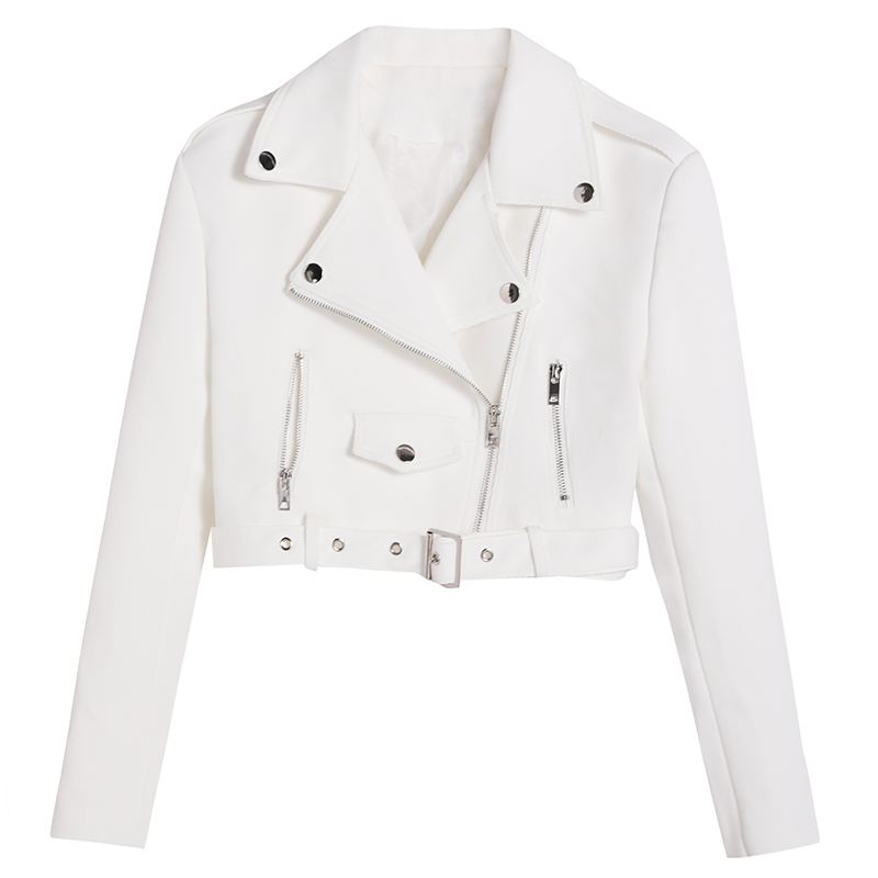 Casual Motorcycle Clothing Loose Retro Small Long sleeved Top White - Shop at LoveMi