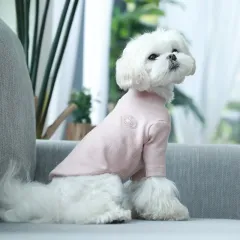 Pet Vest Double Breasted Quilted Cotton Coat - Pink Bottoming Shirt - View 1