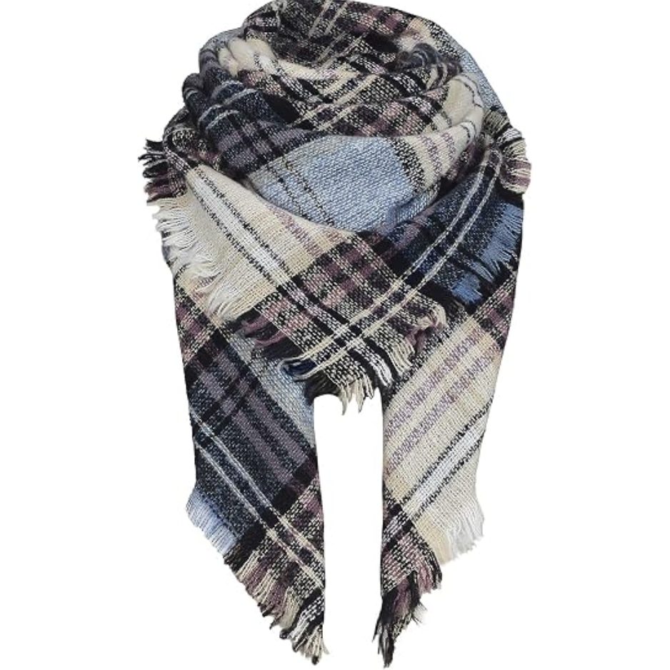 American Trends Winter Scarf For Women, Oversized Plaid Square Shawl Wrap