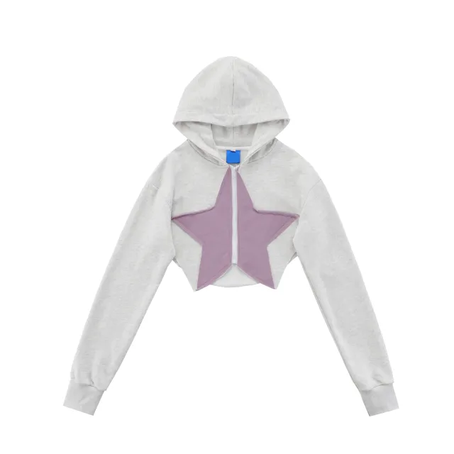 Women's Slouchy Style Small People's Knitted Shirt Jacket Flower Grey - Shop at LoveMi