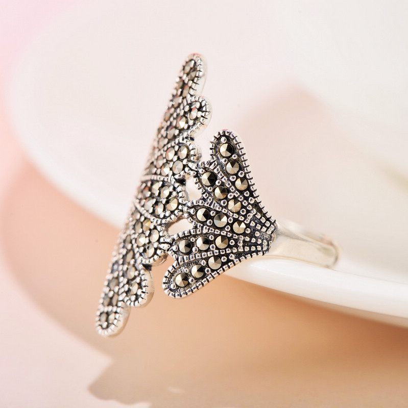 Vintage Palace Style Mermaid Ring In Sterling Silver