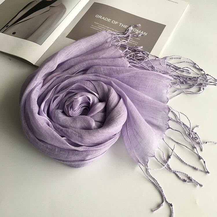 Thin Linen Candy Color Scarf Travel Holiday Sunscreen Shawl