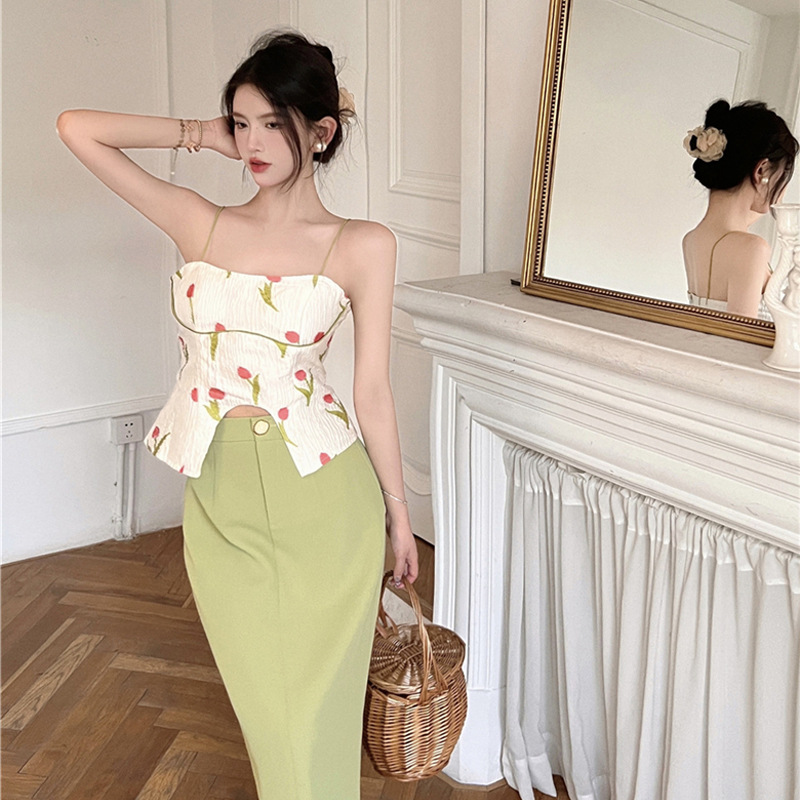 Two-piece Tulip Dress With Padded Straps