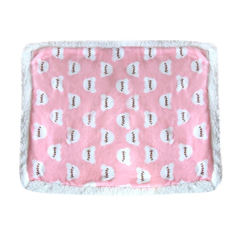 Thick Lamb Fleece Pet Dog Blanket Soft Flannel Cat And Dog Cushion To Keep Warm Cat And Dog Sleeping Blanket Winter Pet Cushion Pink - Shop at LoveMi