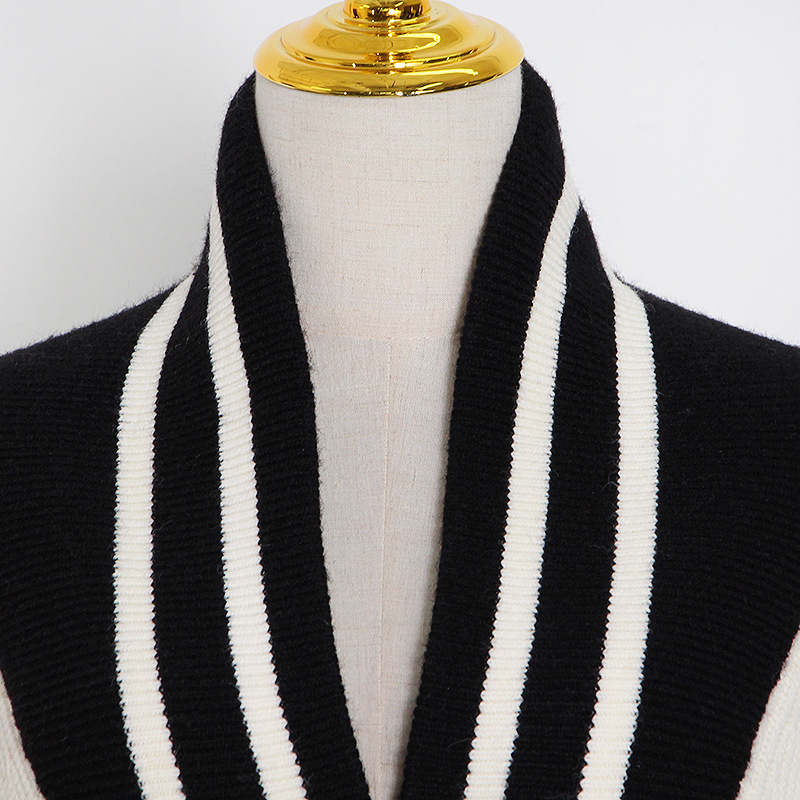 Title 3, College Style Cardigan Black And White Collisio...