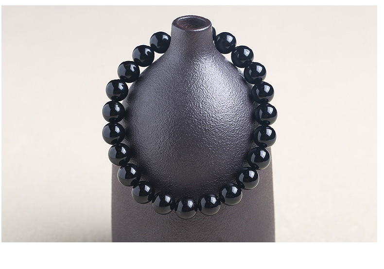 Black Tourmaline Bracelet Simple Single Circle Atmosphere Fashion
