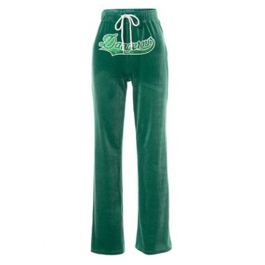 Solid Color Letters Lace-up Buttocks Casual Women's Trousers