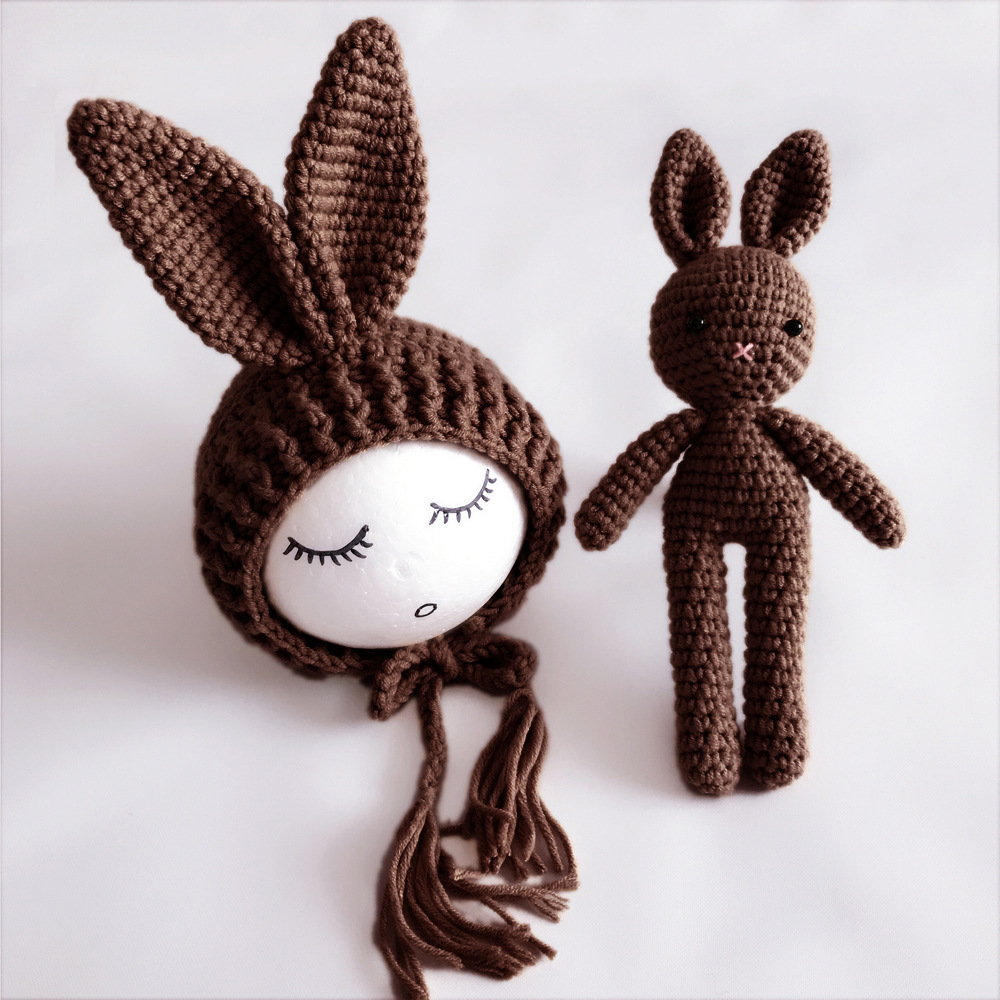 Title 5, Photography Clothing Newborn Handmade Wool Bunn...