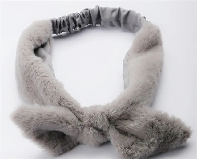 Simple Sweet And Cute Thickening Cross Wash Hair Band Grey - Shop at LoveMi