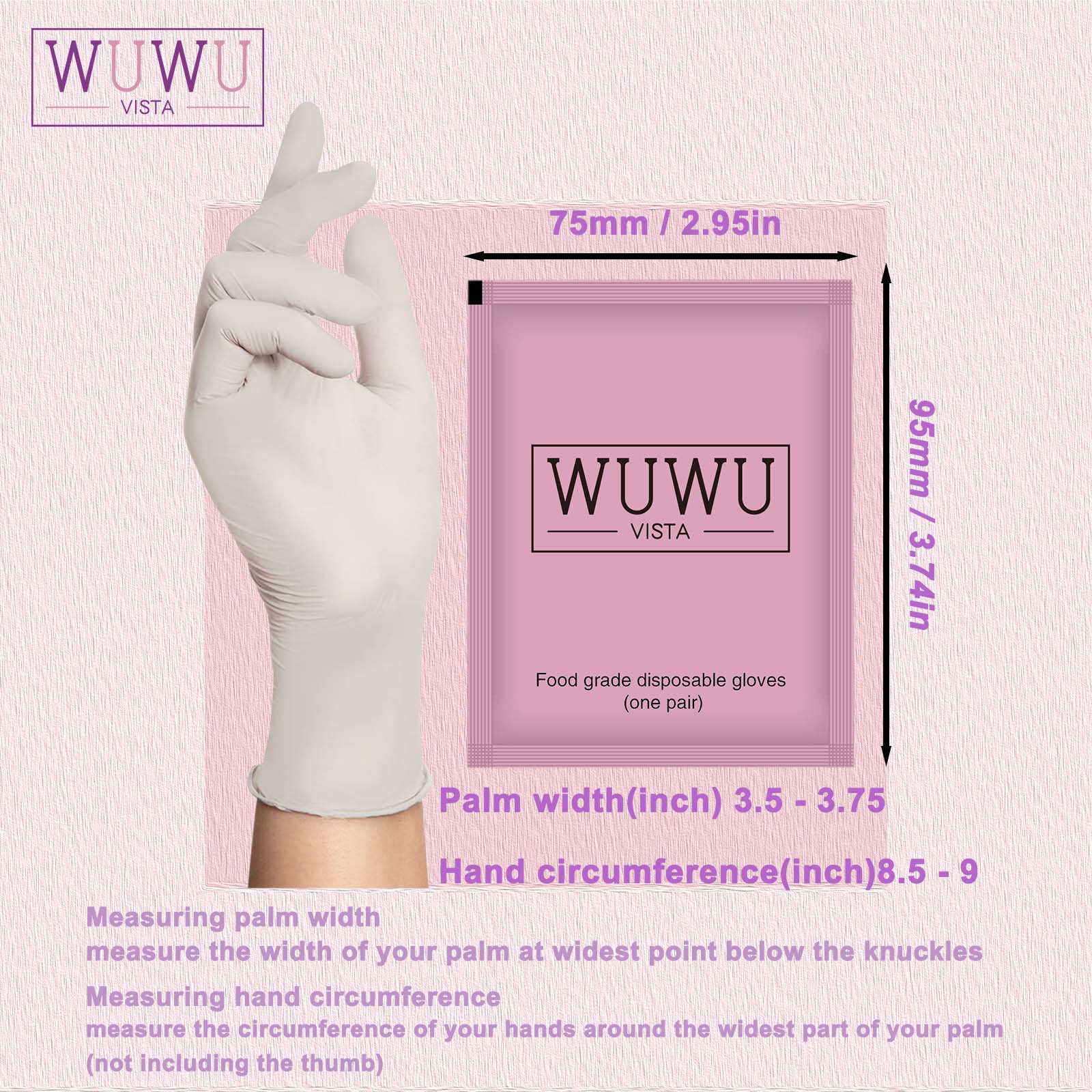 WUWUVISTA 30 Pairs Individually Packaged Disposable Nitrile Gloves New Food Grade TPE Latex Gloves Non-Slip Gloves Wax Accessories