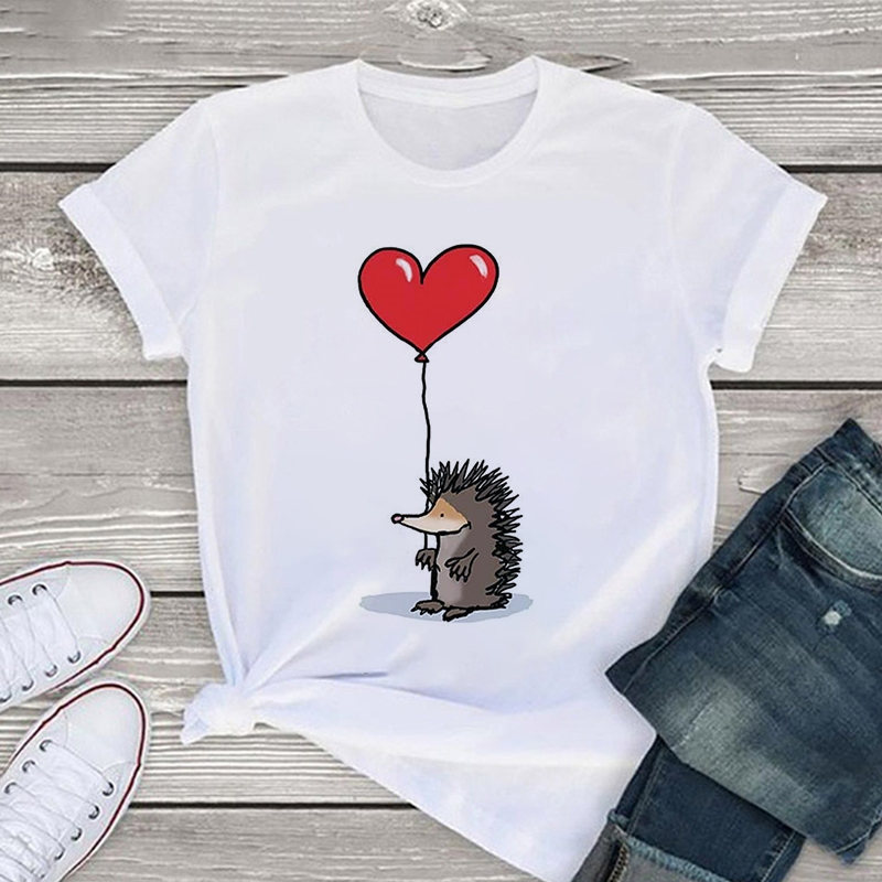 Title 7, Cute Hedgehog Baby Print Pattern Crew Neck T-sh...