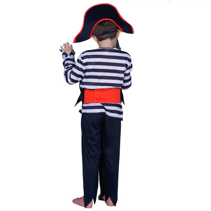 Children's Striped Pirate Look Masquerade Stage Performance Costume