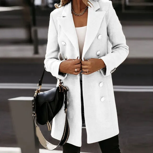 Double breasted Nizi coat White - Shop at LoveMi