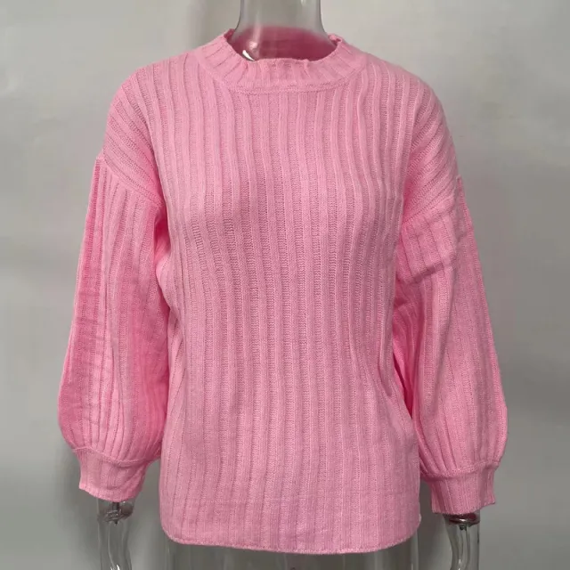 New European And American Women's Plain Quality Knitting Sweater Pink - Shop at LoveMi