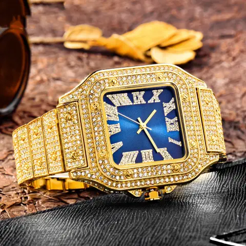 Fashion Hip Hop Diamond Full Square Men's Watch