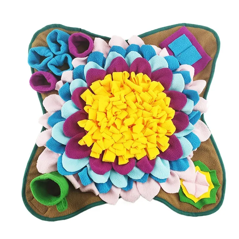 Pet Snuffle Mat for Dogs Interactive Feed Game Sunflower