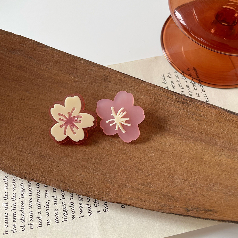 Acetate Flower Earrings Female Summer Hollow Peach Blossom