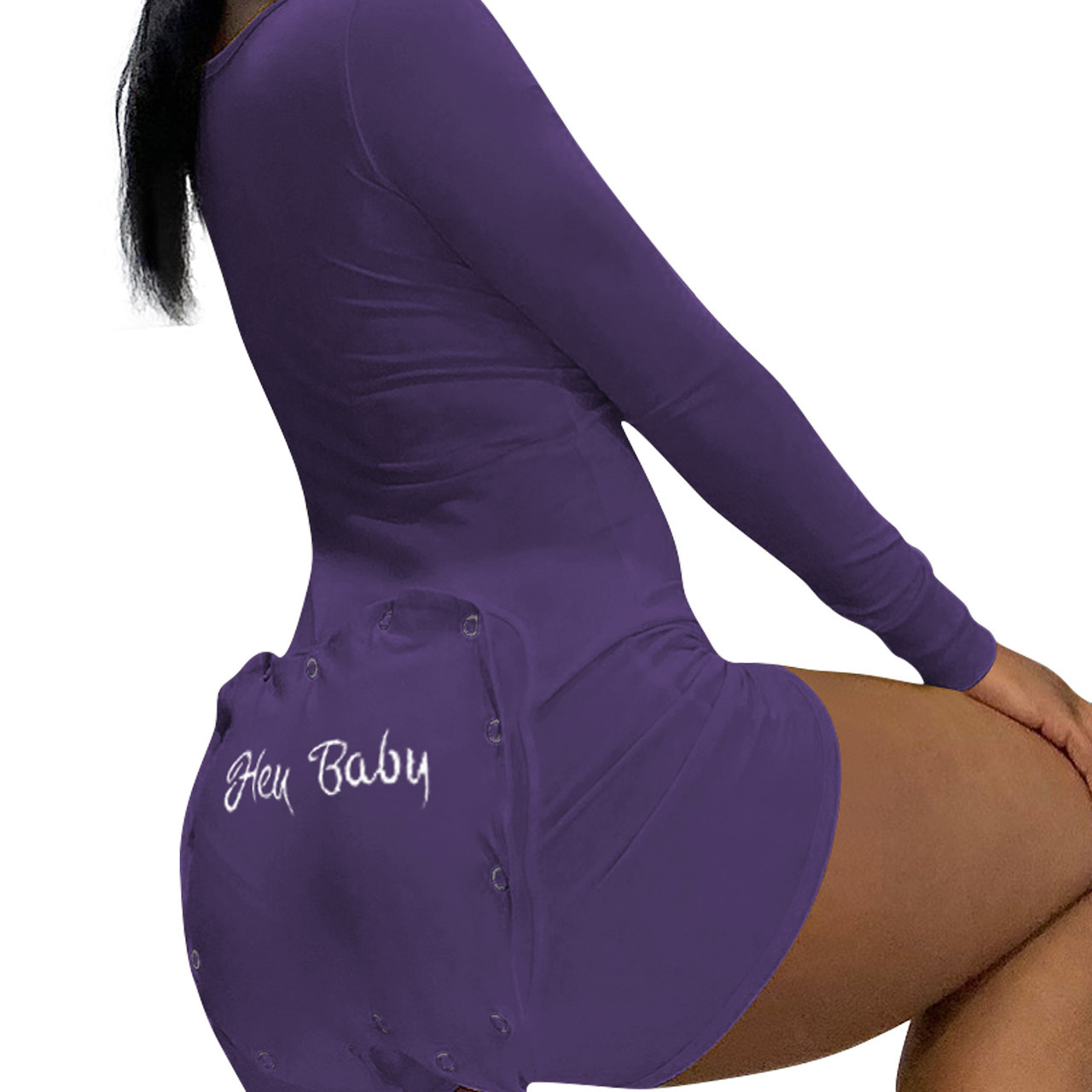 Women's Pajamas Sleepwear Home Wear Deep V Embroidered Jumpsuit Purple - Shop at LoveMi