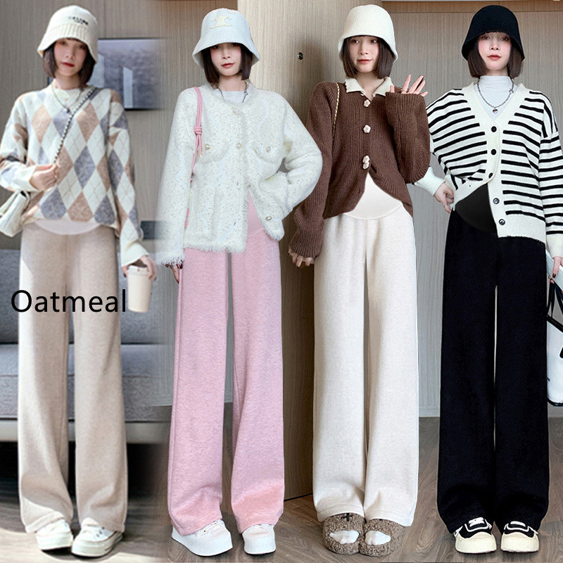 Women's Fashion Draped Padded Straight Wide Leg Pants