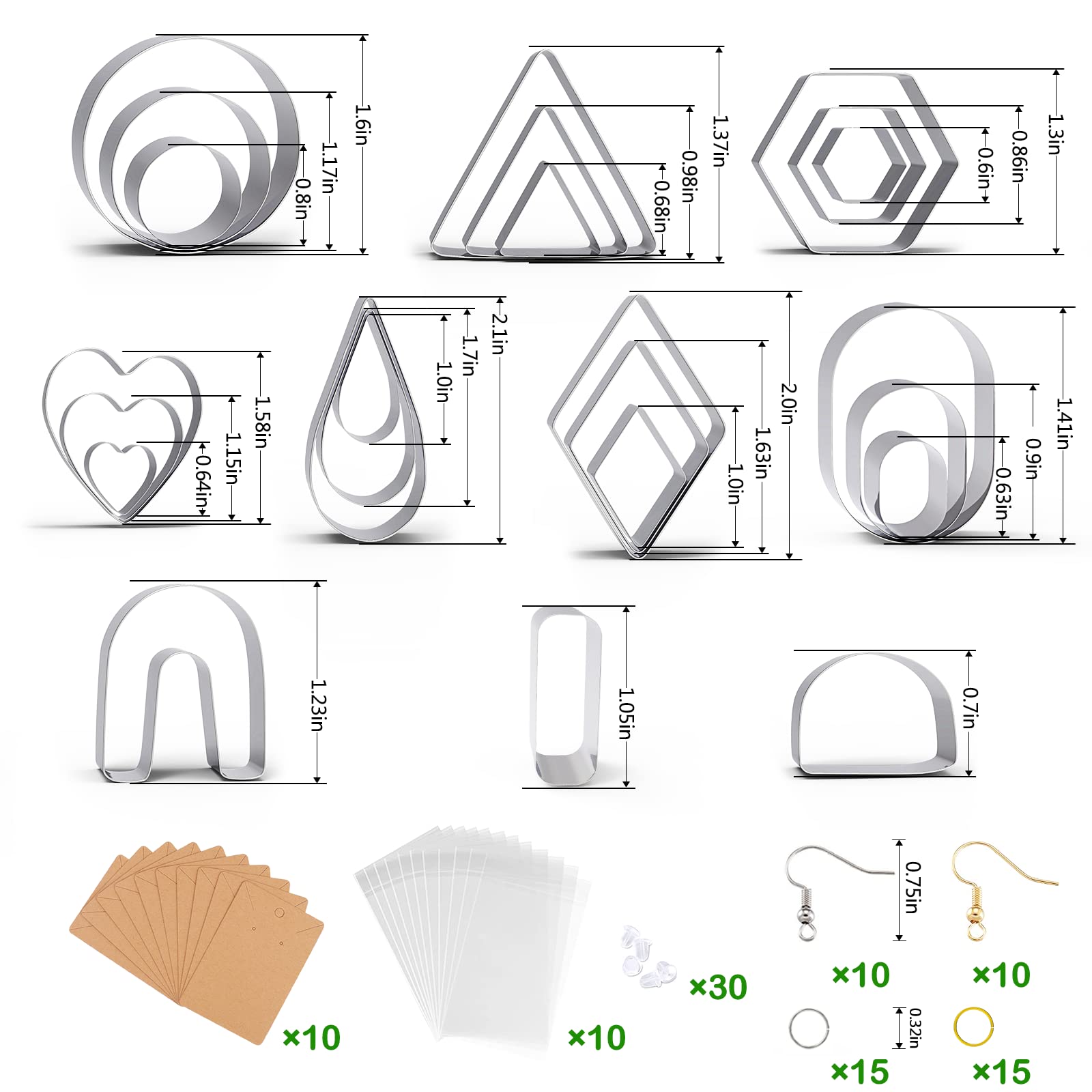 24 Clay Earring Cutter Jewelry
