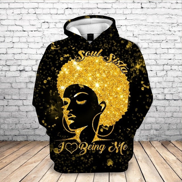 Loose 3D Hooded Sweater Digital Printing