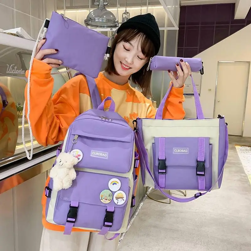 Little And Cute Girl's Backpack For Grades Three To Five And Six - Purple