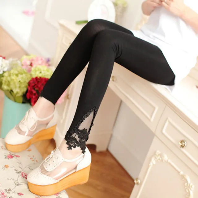 Fashion Ladies Crochet Lace Leggings Black - Shop at LoveMi