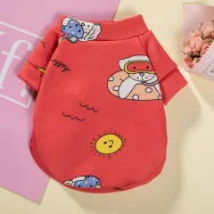 Dog Plus Fleece Warm Clothes Printed Pullover Sweater - View 1