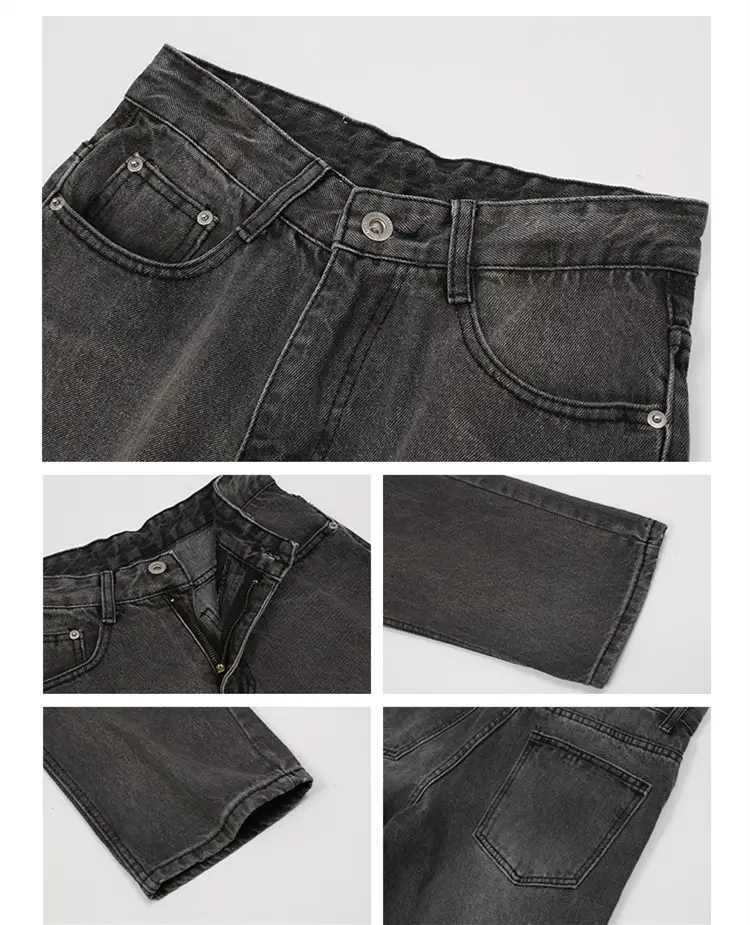 American Street Retro Washed Grey Jeans