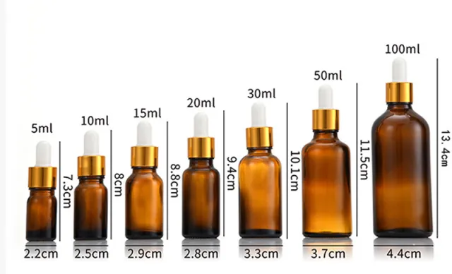 Glass Fine Oil Bottle Avoid Light Glue Head Dropper Bottle Stock Bottling Cosmetics Brown - Shop at LoveMi